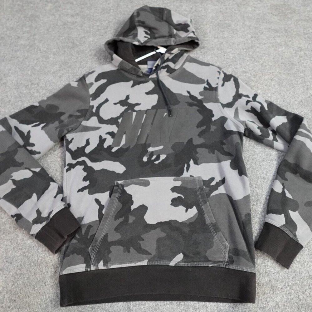 Nike Hoodie S Gray Black Camouflage